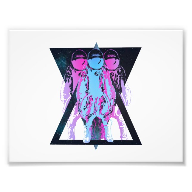 Pink and blue Cosmonaut hipster Photo Print (Front)