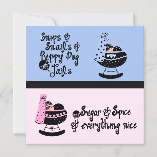 Pink Blue Cradle Gender Reveal Party Invitations