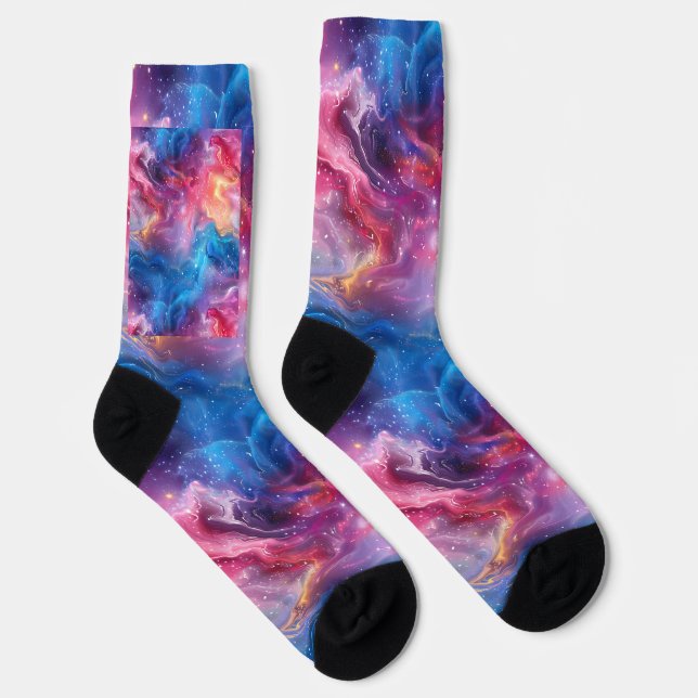 PINK AND BLUE Custom Sustainable Premium Crew Sock (Right)