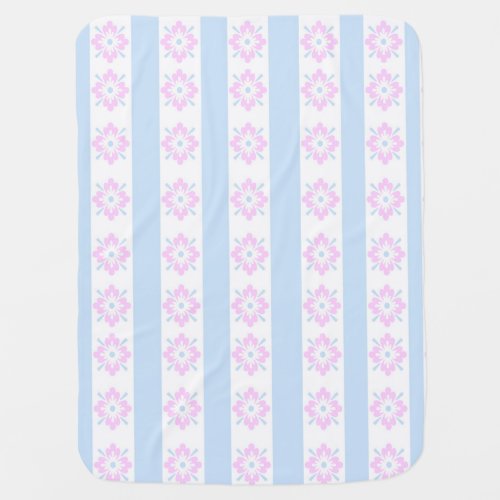 Pink and Blue Damask Baby Blanket