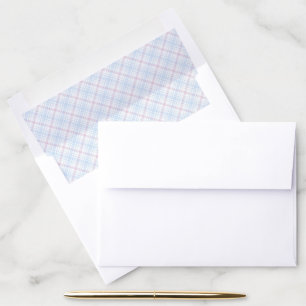 Pink and Blue Diagonal Plaid Pattern Envelope Liner