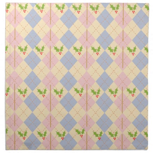 Pink and Blue Diamond Tartan 20 x 20 Napkin