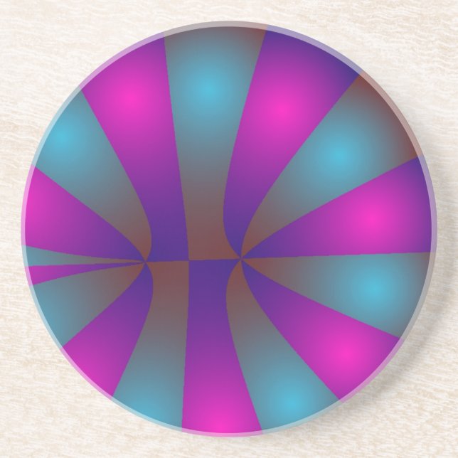 Pink and Blue Donuts Drink Coaster (Front)