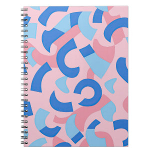 Pink and Blue Doodle Pattern Notebook