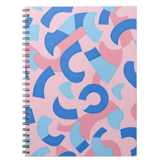 Pink and Blue Doodle Pattern Notebook