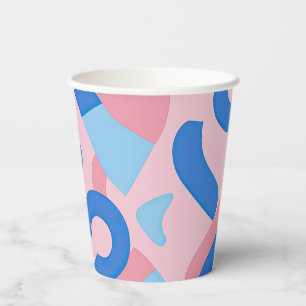 Pink and Blue Doodle Pattern Paper Cups