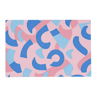 Pink and Blue Doodle Pattern Placemat
