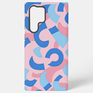 Pink and Blue Doodle Pattern Samsung Galaxy S22 Ultra Case