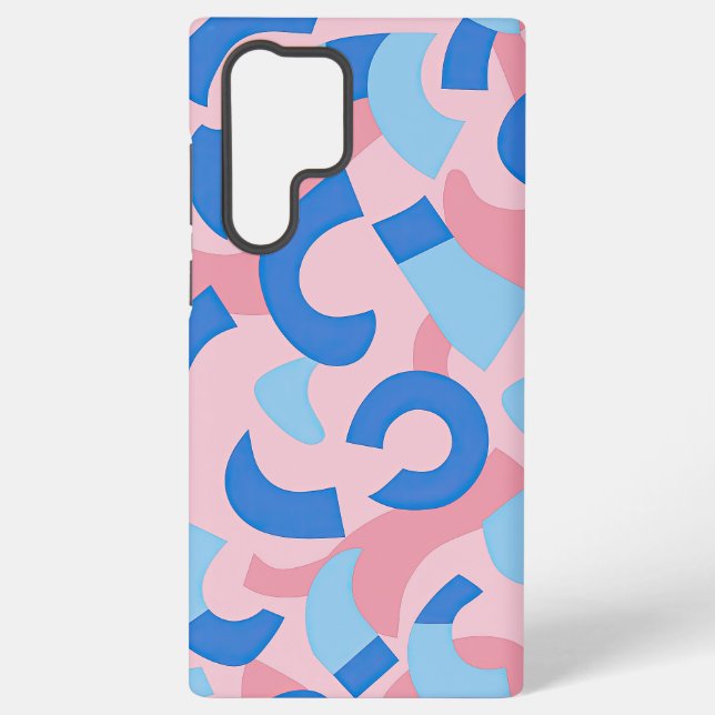 Pink and Blue Doodle Pattern Samsung Galaxy Case (Back)