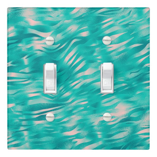 Pink and Blue Elegance Light Switch Cover (In Situ)
