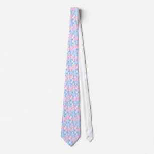 Pink and Blue Elephants Gender Reveal Party Father Tie