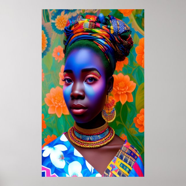 Pink and blue face makeup princess poster (Front)