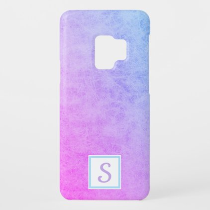 Pink and Blue Fade Faux Stone | Monogram Case-Mate Samsung Galaxy S9 Case