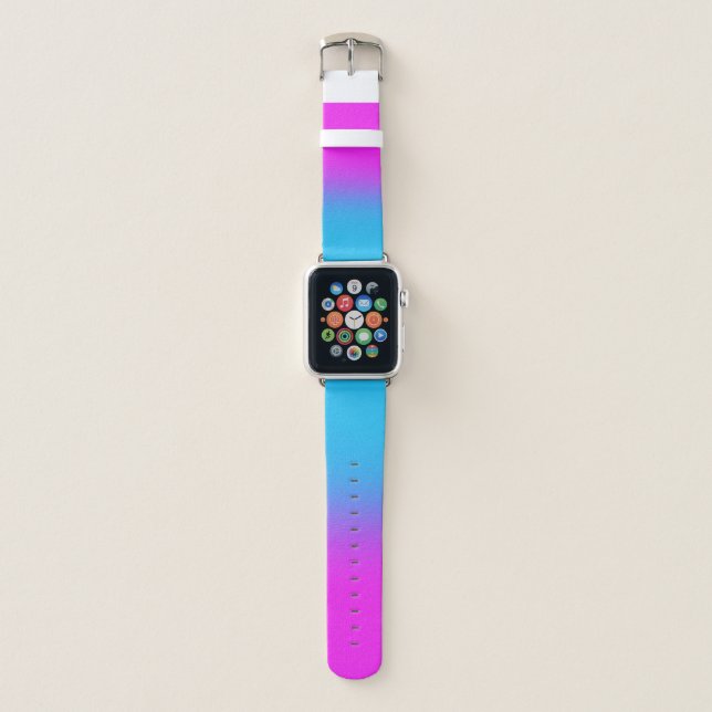 Pink and Blue Faded Fashion Apple Watch Band (Front)