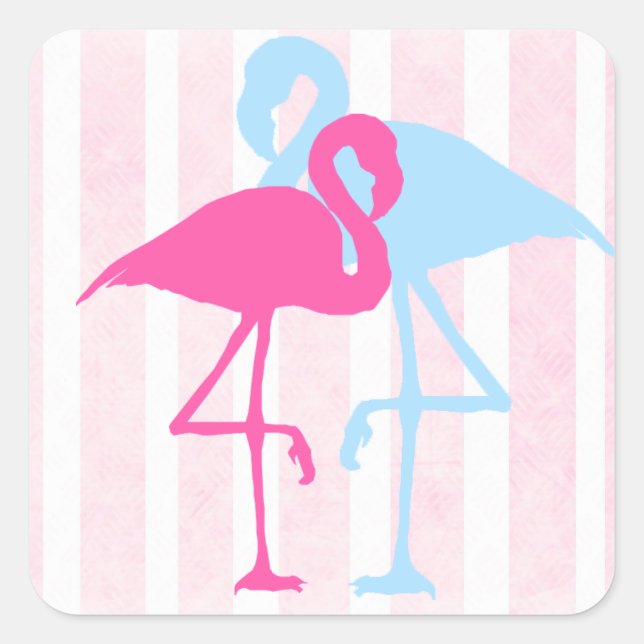 Pink and Blue Flamingo Stickers (Front)