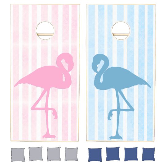 Pink And Blue Flamingo Tropical Corn Hole Game Zazzle Com A 32 feet long handcrafted model was built specially for the game, along with countless props. zazzle