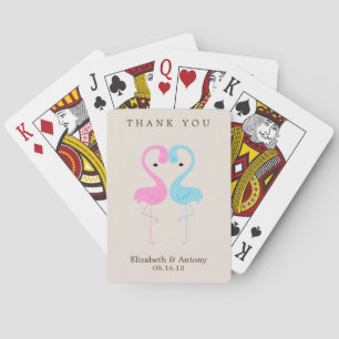Pink and Blue Flamingos Poker Cards