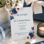 Pink and Blue floral bridal shower Save The Date<br><div class="desc">Floral bridal shower invitation, boho, modern, spring,  summer wedding</div>