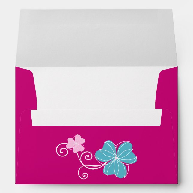 Pink and Blue Floral Envelope (Back (Bottom))