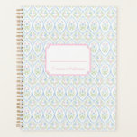 Pink and Blue Floral Grandmillennial Planner<br><div class="desc">This design features a very chic pink and blue grandmillennial floral patterned background. You can personalize with your name.</div>