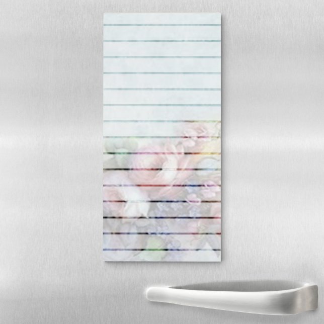Pink and blue floral magnetic notepad (In Situ)