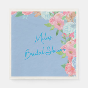 pink and blue floral napkins