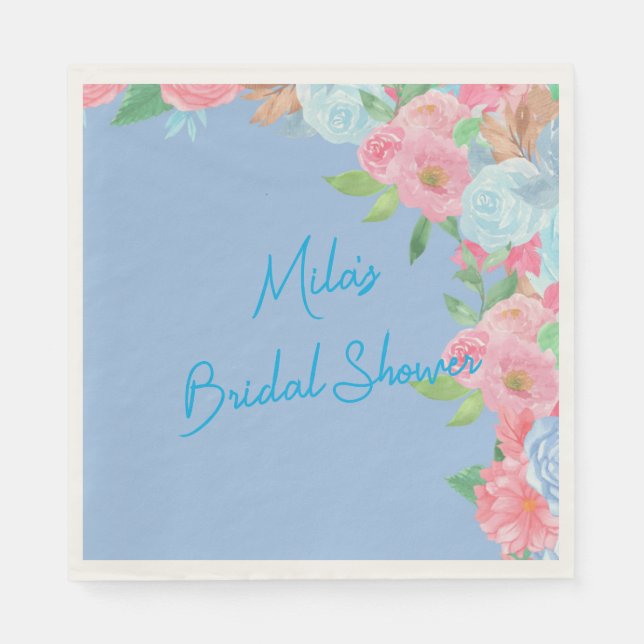 pink and blue floral napkins (Front)