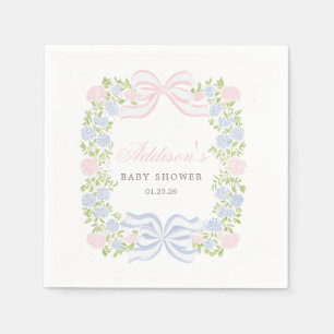 Pink and Blue Floral Napkins