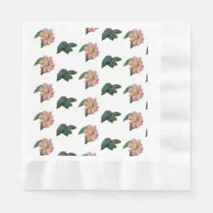 Pink and Blue Floral Paper Napkin