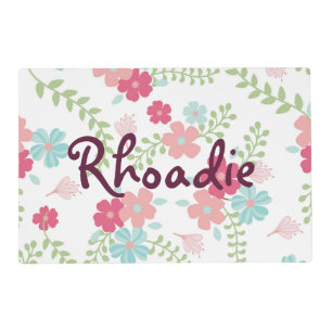 Pink and Blue Floral Placemat