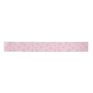 Pink and Blue Floral Stain Ribbon