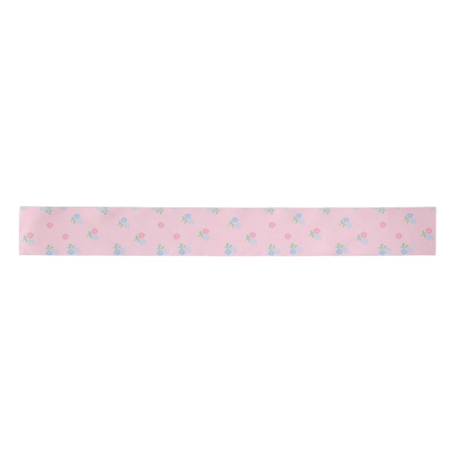 Pink and Blue Floral Stain Ribbon (Front)