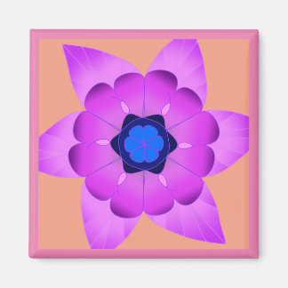 Pink and Blue Flower magnet