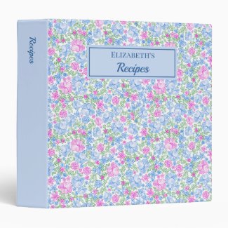 Pink and Blue Flowers Pretty Floral Pattern Recipe