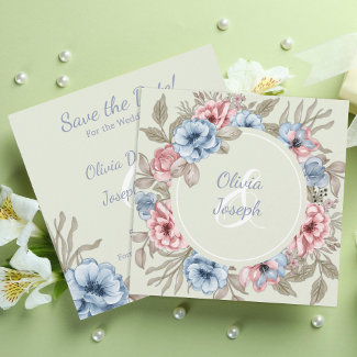 Pink and Blue flowers Wedding