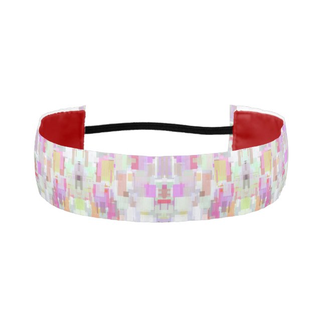 Pink and Blue Fun, Inspired Geometric Abstraction Athletic Headband (Front)