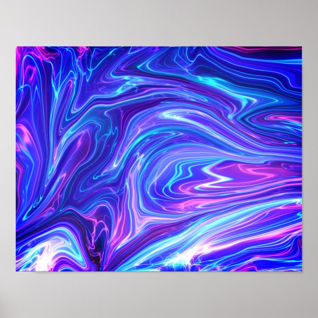 Pink and Blue Galaxy Abstract   Poster (Front)