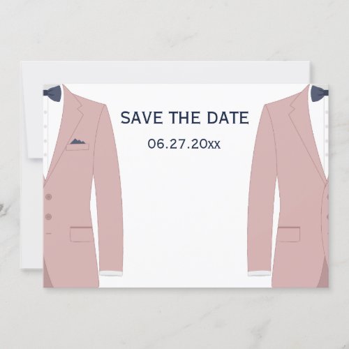 Pink And Blue Gay Wedding Save The Date