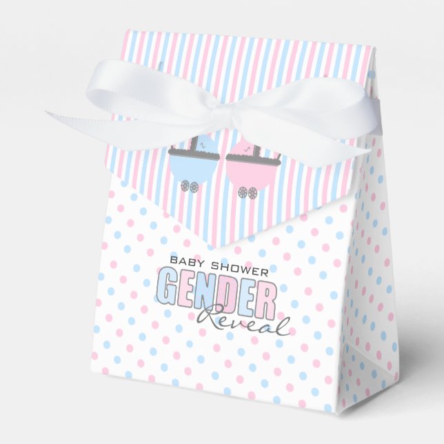 Pink and Blue Gender Reveal-Baby Shower Favor Boxes (Front Side)