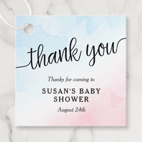 Pink and Blue Gender Reveal Baby Shower Tag