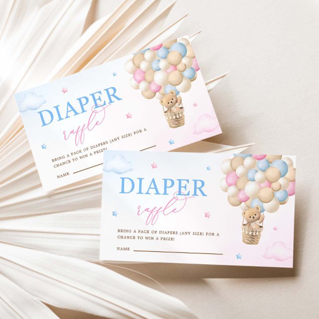 Pink and Blue Gender Reveal Diaper Raffle Enclosur Enclosure Card (Creator Uploaded)
