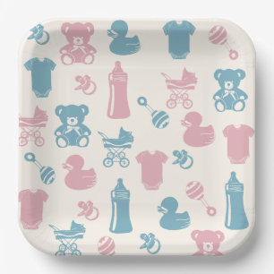 Pink and Blue Gender Reveal  Paper Plates