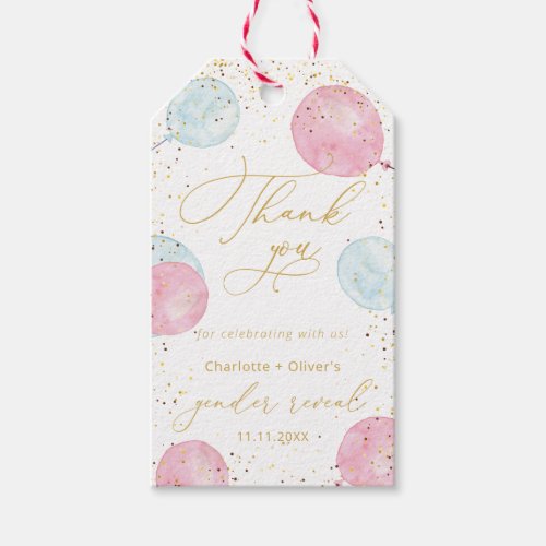 Pink and Blue Gender Reveal Party Gift Tags