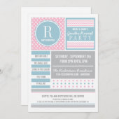 Pink and Blue Gender Reveal Party Invitation (Front/Back)