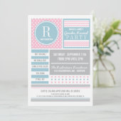 Pink and Blue Gender Reveal Party Invitation (Standing Front)