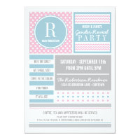Pink and Blue Gender Reveal Party Invitation