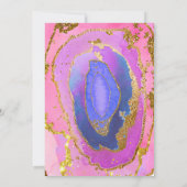 Pink and Blue Geode with Gold | Quinceanera Invitation (Back)