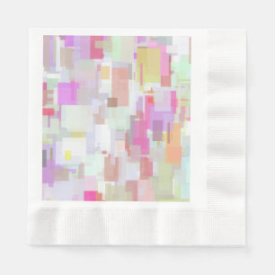 Pink and Blue Geometric Abstraction Coined Napkins