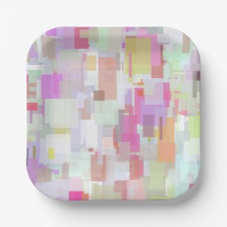 Pink and Blue Geometric Abstraction