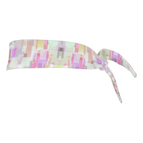 Pink and Blue Geometric Abstraction Tie Headband